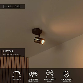 UPTON Ceiling spotlight 1xGU10 40W Smoke Grey (Lucide)