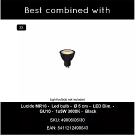 UPTON Ceiling spotlight 2xGU10 40W Smoke Grey (Lucide)