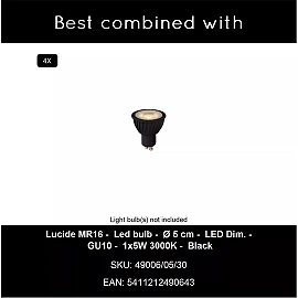 UPTON Ceiling spotlight 14,5x9 cm 4xGU10 smoke grey (Lucide)