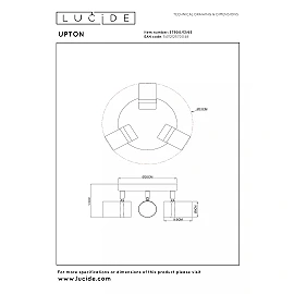 UPTON Ceiling spotlight 3xGU10 40W Smoke Grey (Lucide)