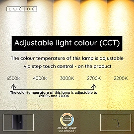 VARIO LED darba galda lampa LED 8W CCT melna (Lucide)