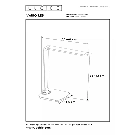 VARIO LED desk lamp LED 8W CCT white (Lucide)