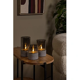 VELAS galda lampu komplekts 3 gab. Ø8 cm LED 2700K dūmu pelēka (Lucide)