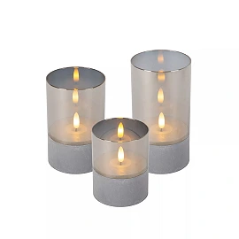 VELAS galda lampu komplekts 3 gab. Ø8 cm LED 2700K dūmu pelēka (Lucide)