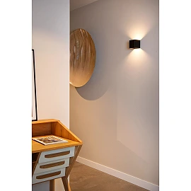 VERTIGO rechargeable indoor/outdoor wall light with PIR motion sensor, integrated dimmable LED, 6 W, 350 lm, 2700 K, black (Lucide)
