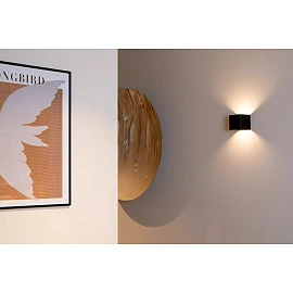 VERTIGO rechargeable indoor/outdoor wall light with PIR motion sensor, integrated dimmable LED, 6 W, 350 lm, 2700 K, black (Lucide)