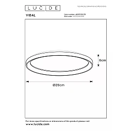 VIDAL ceiling light Ø28 cm LED 20 W 2700 K black (Lucide)