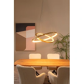 VIDAL pendant light Ø78 cm LED 92 W matt gold / brass (Lucide)