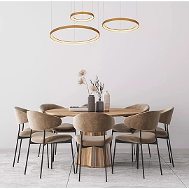 VIDAL pendant light Ø78 cm LED 120 W matt gold / brass (Lucide)