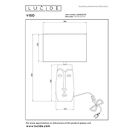 VISO table lamp Ø36 cm 1xE27 white (Lucide)
