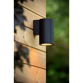 VOLANTIS outdoor wall spotlight 1x40W E27 black (Lucide)