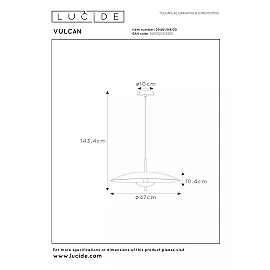 VULCAN pendant light Ø47 cm LED 9W 3000K black (Lucide)