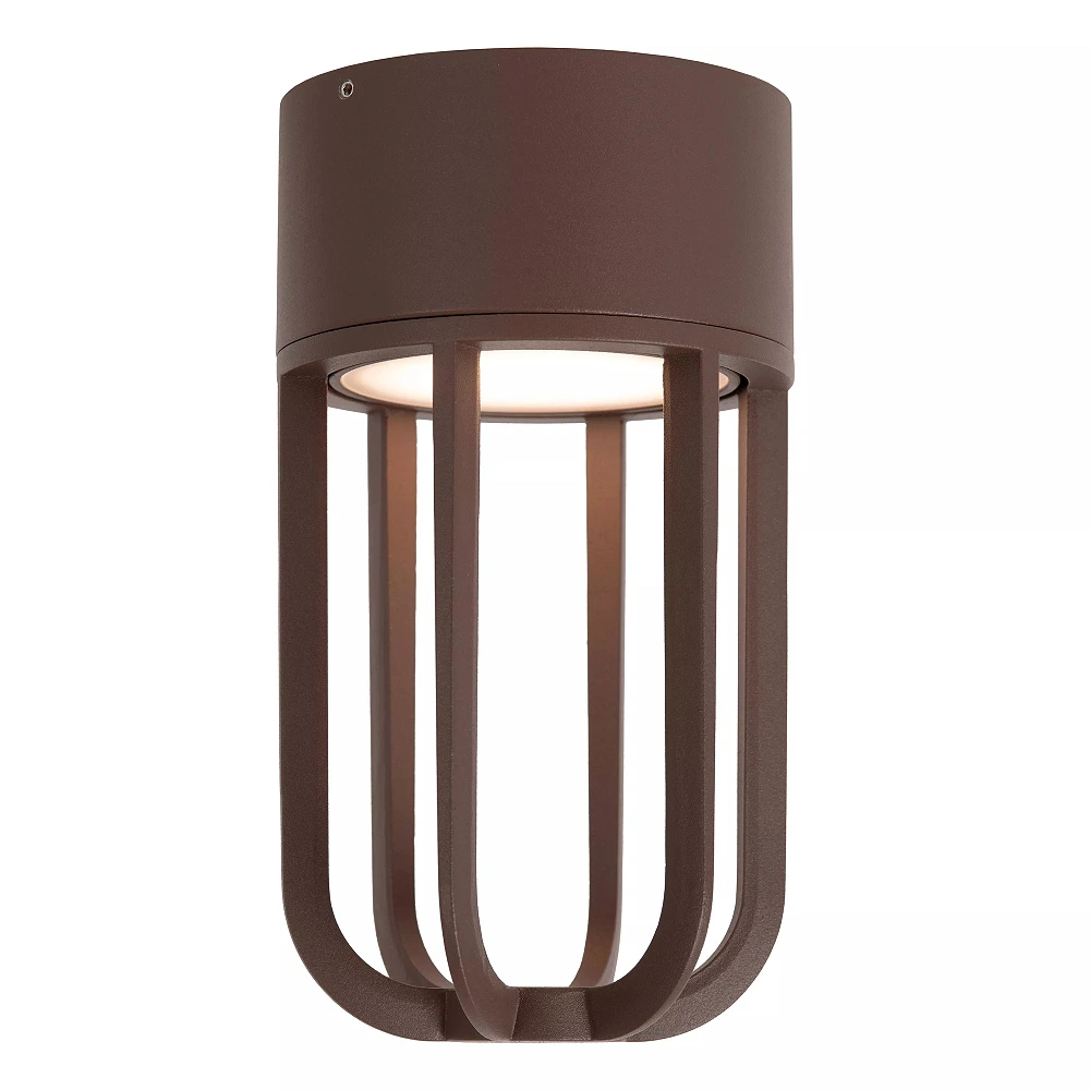 WELLS outdoor ceiling light Ø10 cm LED 8W 2700K IP54 rust brown (Lucide)