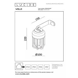 WELLS rechargeable outdoor wall light LED 5W CCT IP54 rust brown (Lucide)