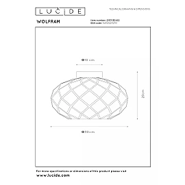 WOLFRAM flush ceiling light Ø 30 cm 1xE27 matt gold / brass (Lucide)
