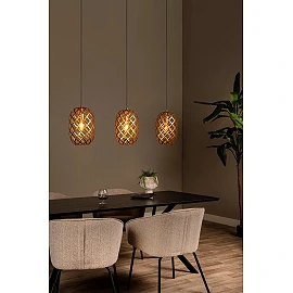 WOLFRAM pendant light 3xE27 Matt Gold / Brass (Lucide)