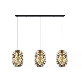 WOLFRAM pendant light 3xE27 Matt Gold / Brass (Lucide)