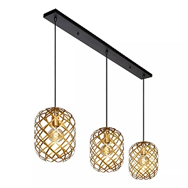 WOLFRAM pendant light 3xE27 Matt Gold / Brass (Lucide)