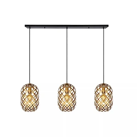 WOLFRAM pendant light 3xE27 Matt Gold / Brass (Lucide)