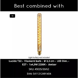 WOLFRAM pendant light Ø 32 cm 1xE27 matt gold / brass (Lucide)