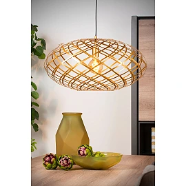 WOLFRAM pendant light Ø 65 cm 1xE27 matt gold / brass (Lucide)