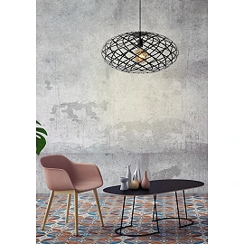 WOLFRAM pendant light Ø65 cm 1xE27 Black (Lucide)