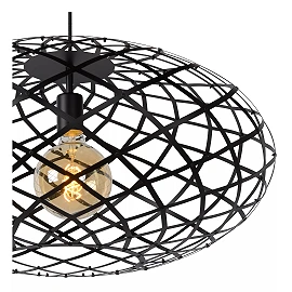 WOLFRAM pendant light Ø65 cm 1xE27 Black (Lucide)