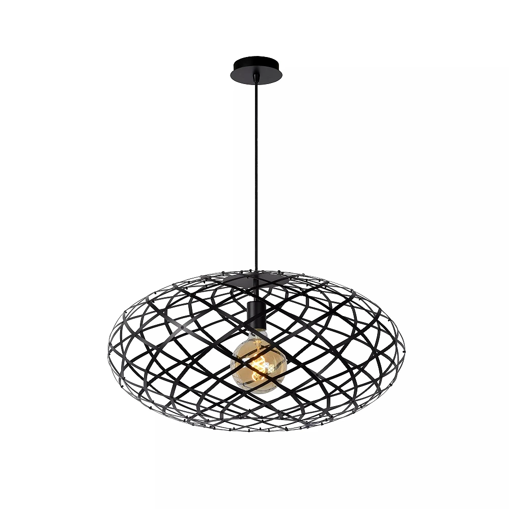 WOLFRAM pendant light Ø65 cm 1xE27 Black (Lucide)