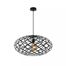 WOLFRAM pendant light Ø65 cm 1xE27 Black (Lucide)