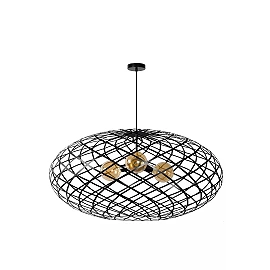 WOLFRAM pendant light Ø100 cm 3xE27 Black (Lucide)