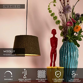 WOOLLY pendant light E27 green (Lucide)
