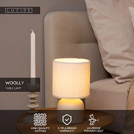 WOOLLY Table lamp Ø16 cm E14 cream (Lucide)