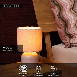 WOOLLY Table lamp Ø16 cm E14 pink (Lucide)