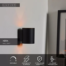XERA Wall light Ø8 1xG9 42W Black (Lucide)