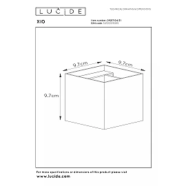 XIO sienas lampa kvadrātveida LED dimmējama G9 1x4W 2700K balta (Lucide)
