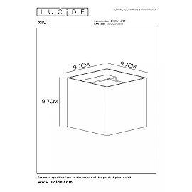XIO sienas lampa kvadrātveida LED dimmējama G9 1x4W 2700K rūsas brūna (Lucide)