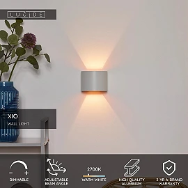 XIO sienas lampa pusapaļa LED dimmējama G9 1x3.5W 2700K balta (Lucide)