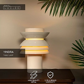YINDRA table lamp Ø 17.5 cm 1xE27 cream (Lucide)