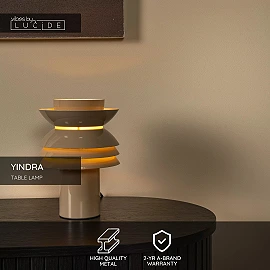 YINDRA table lamp Ø 17.5 cm 1xE27 taupe (Lucide)