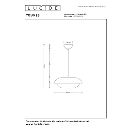 YOUNES pendant light Ø 40 cm 1xE27 Orange (Lucide)