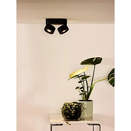 YUMIKO ceiling spotlight LED 2x10W 2700K black (Lucide)