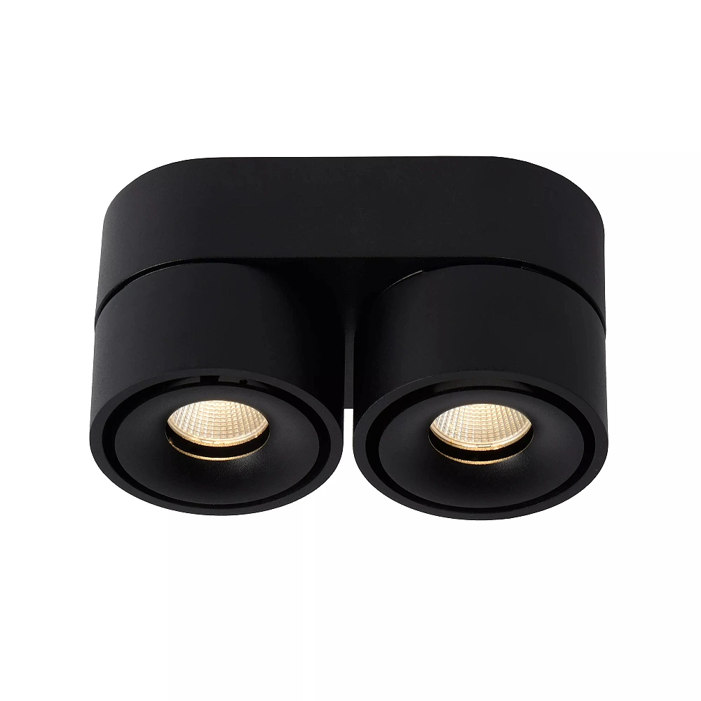 YUMIKO ceiling spotlight LED 2x10W 2700K black (Lucide)