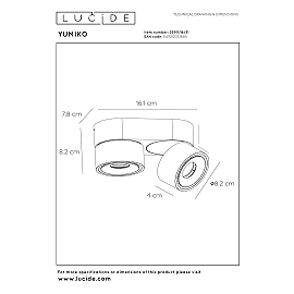 YUMIKO ceiling spotlight LED 2x10W 2700K white (Lucide)