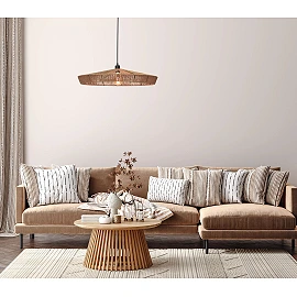 YUNKAI Pendant light Ø70 cm E27 natural (Lucide)
