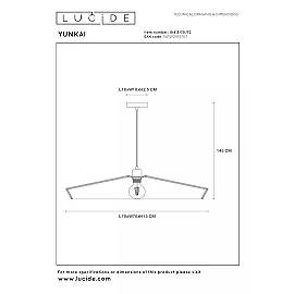 YUNKAI Pendant light Ø70 cm E27 natural (Lucide)