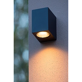 ZARO outdoor wall spotlight 1xGU10 Black (Lucide)