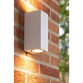 ZARO outdoor wall spotlight 2xGU10 White (Lucide)