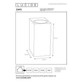 ZARO outdoor wall spotlight 2xGU10 White (Lucide)