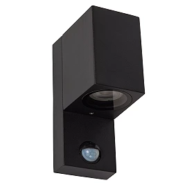 ZARO outdoor wall spotlight 1xGU10 with motion sensor Black (Lucide)