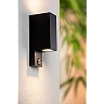 ZARO outdoor wall spotlight 2xGU10 with motion sensor Black (Lucide)
